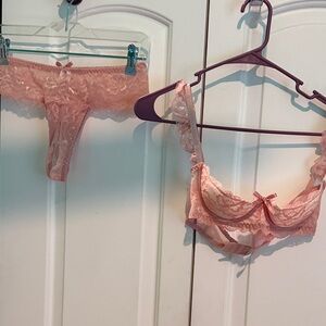Lace Lingerie Set in Pink